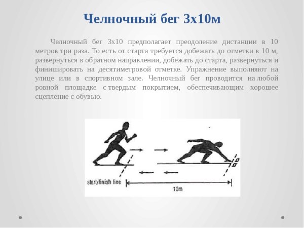 Челночный бег 3х10 техника