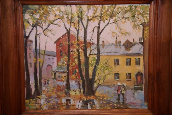 Нарисовать осенний двор