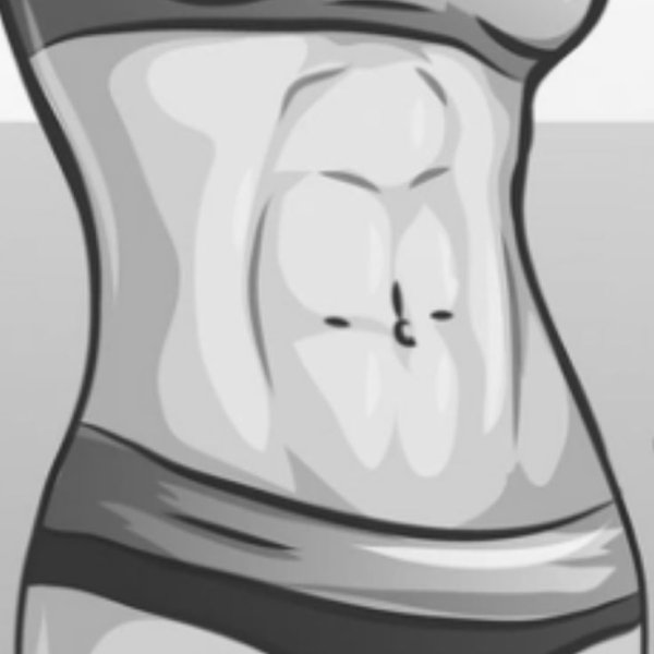 Нарисованный женский пресс