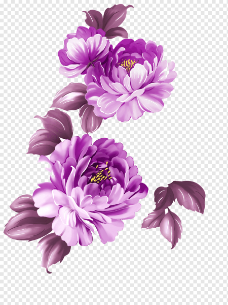 Фиолетовые Акварельные цветы