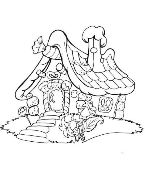 Лубяная избушка раскраска