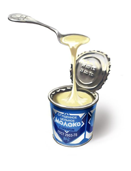 Сгущенка на прозрачном фоне