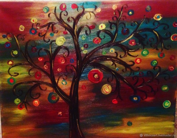 Дерево счастья живопись