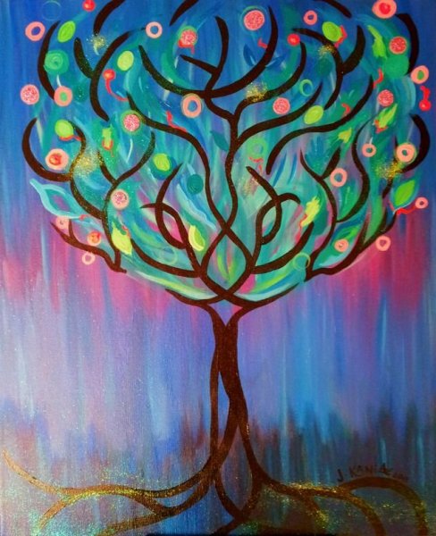 Дерево жизни акрилом