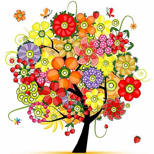 Сказочное дерево с цветами