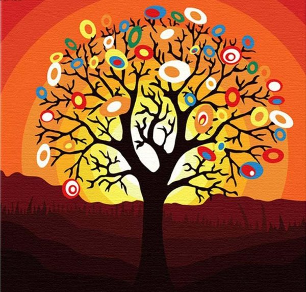 Картина по номерам на дереве