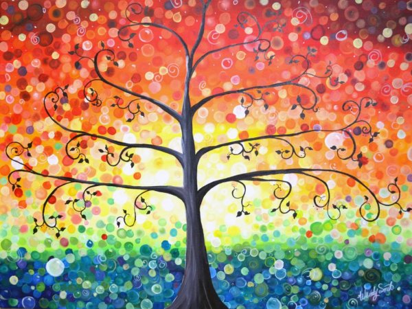 Яркое цветное дерево