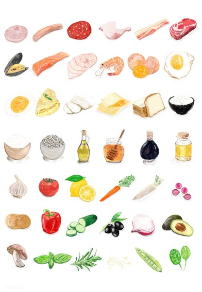 Нарисованные продукты