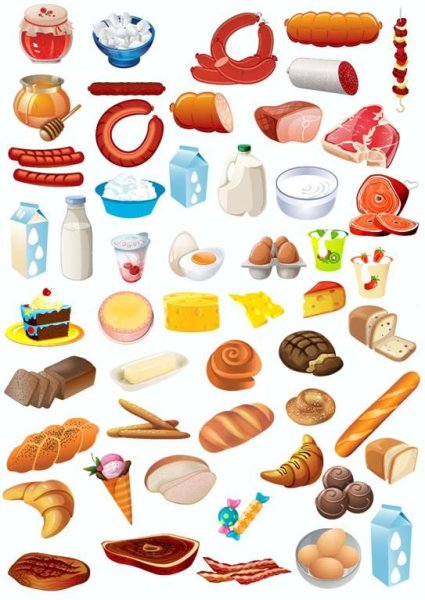 Нарисованные продукты