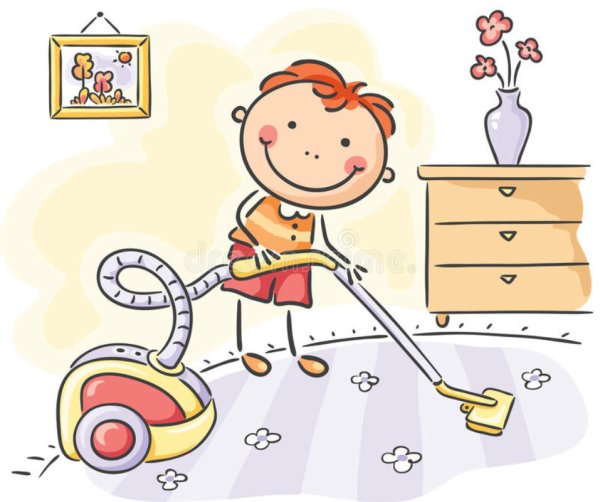 Раскраска уборка в доме для детей