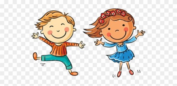 Танцующие дети на прозрачном фоне