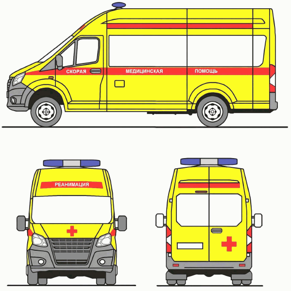 Специальные цветографические схемы автомобилей скорой помощи
