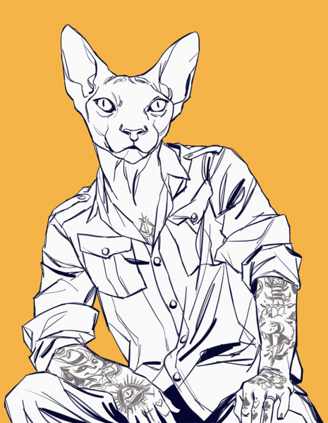 Кот в костюме арт