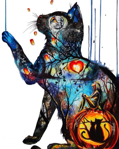 Человек кошка для срисовки