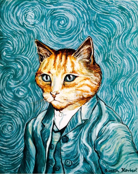 Кот в одежде арт