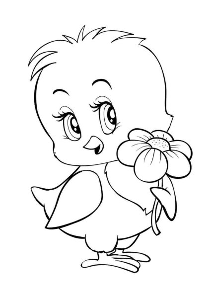 Цыпленок картинка раскраска