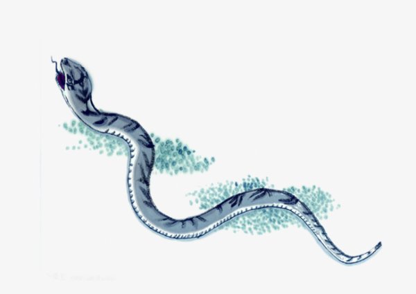 Голубая змейка рисунок