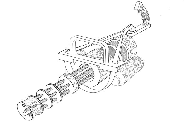 M134 Minigun чертеж