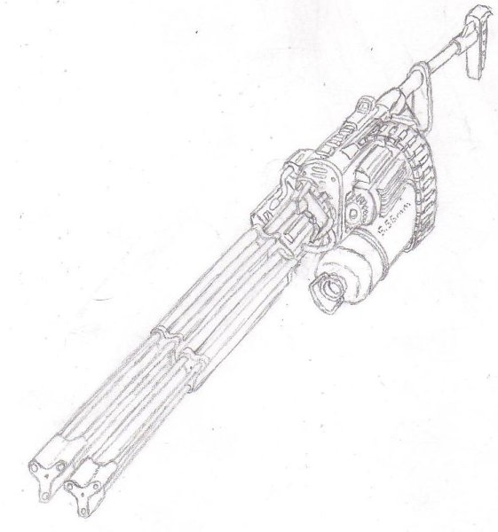 Миниган сбоку нарисованный