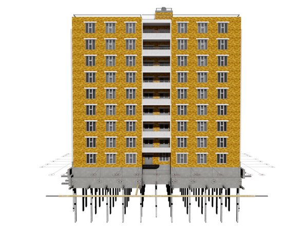 Фасад многоэтажного жилого дома