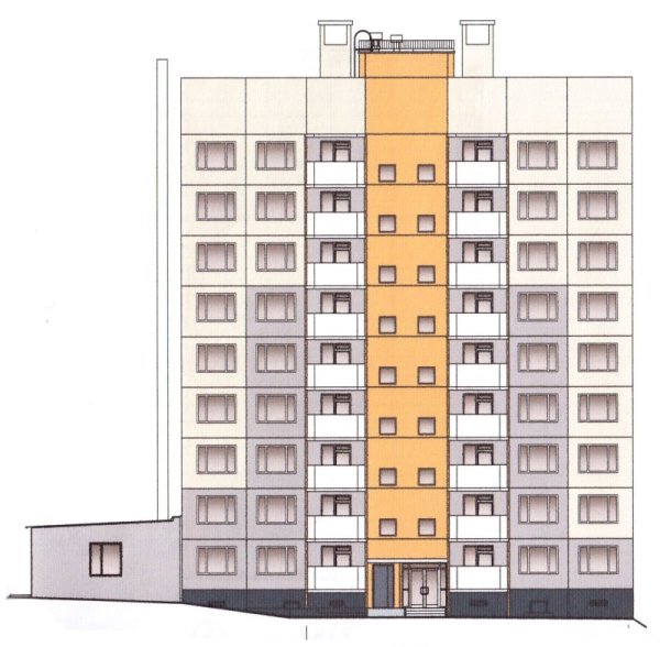 Фасады девятиэтажных домов