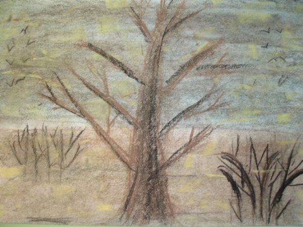 Пасмурный осенний день рисование в подготовительной группе