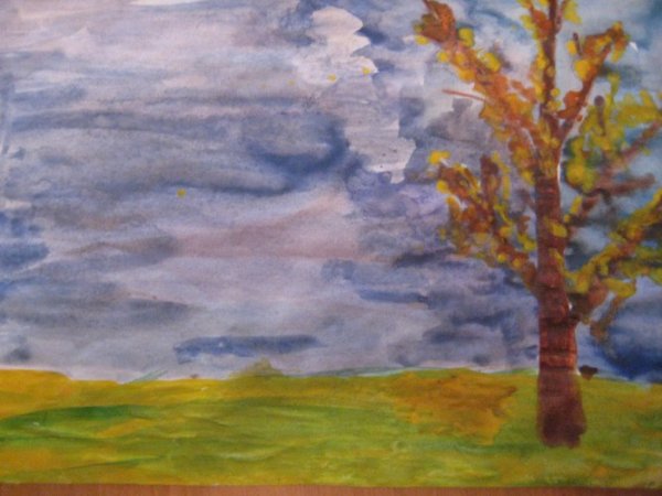 Рисование поздняя осень