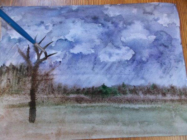 Рисование «хмурая осень»