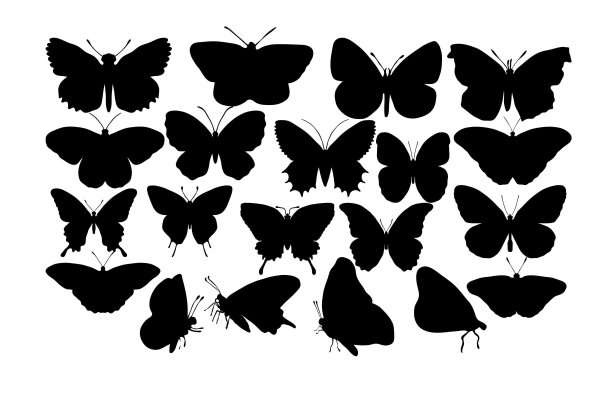 Черный силуэт бабочки