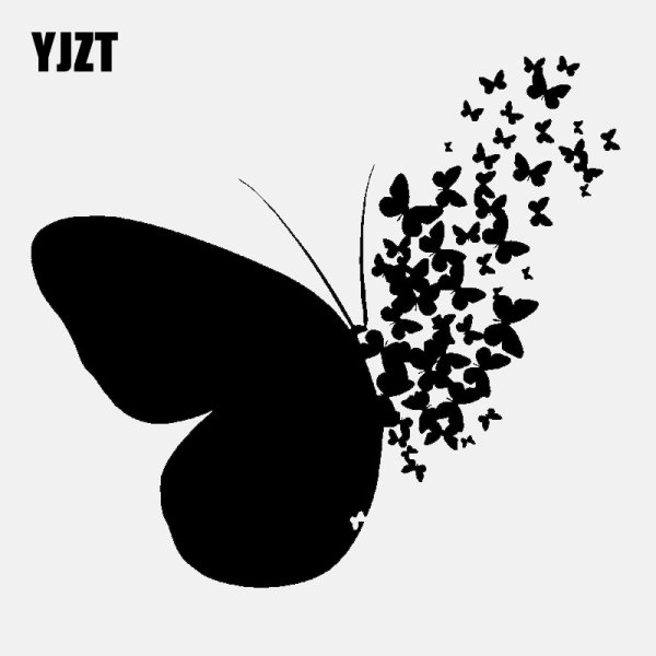 Силуэт бабочки черно белый