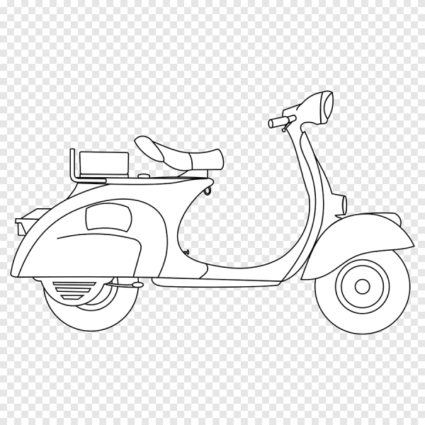 Раскраска мотороллер