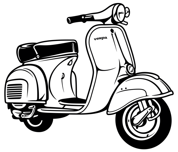 Раскраска мотороллер