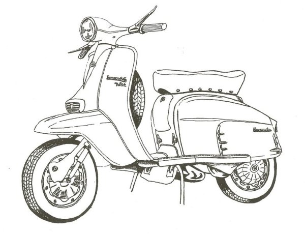Раскраска мотоцикл с коляской
