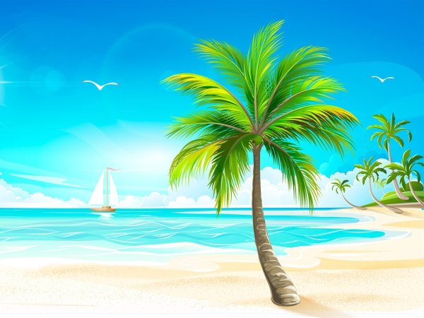 Пляж рисунок