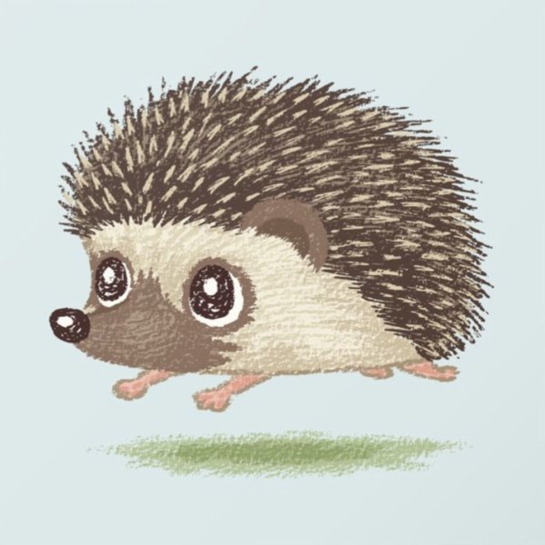 Рисование веселый Ежик