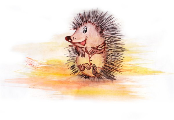 Ежик красками для детей