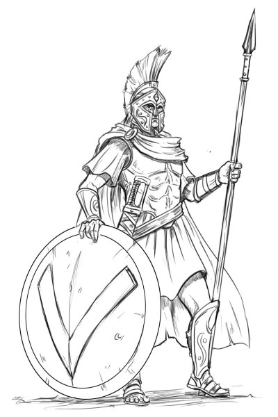 Греческий гоплит и Римский легионер