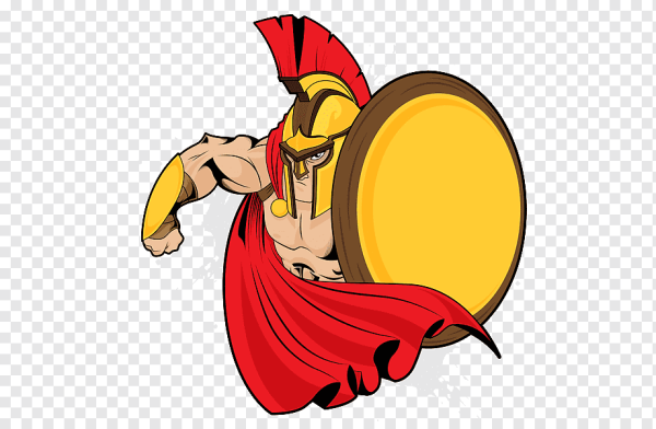 Греческий воин на белом фоне