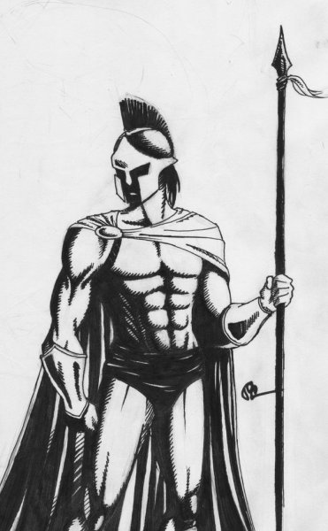 Спартанец черно белый