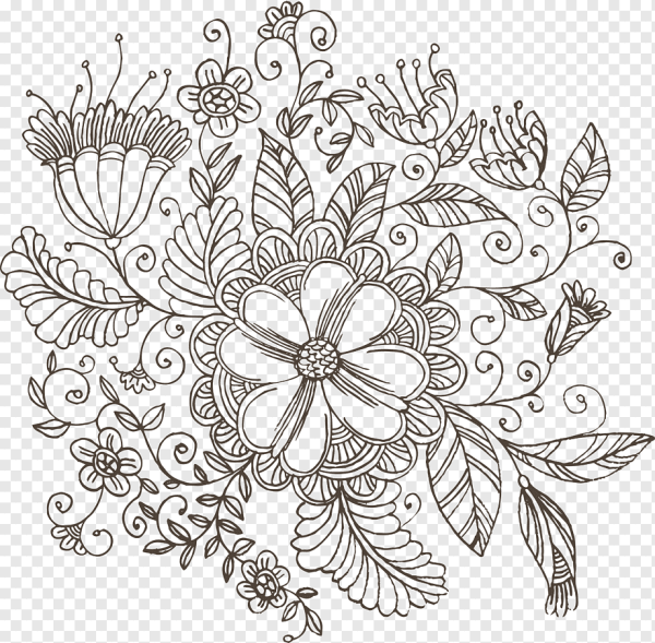 Графический цветочный узор