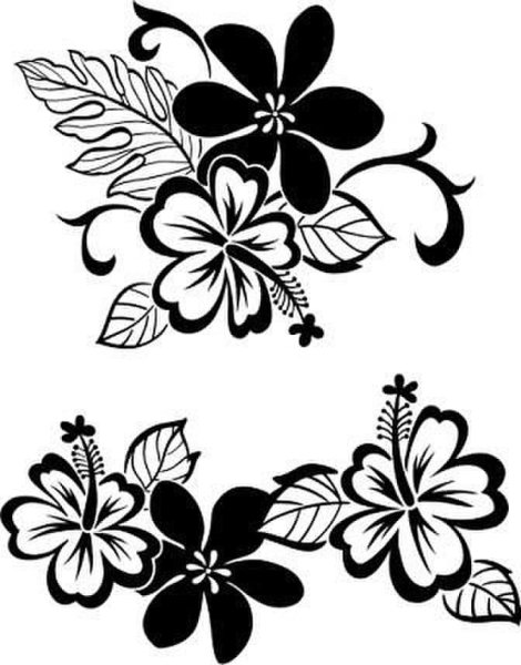 Цветочный орнамент трафарет