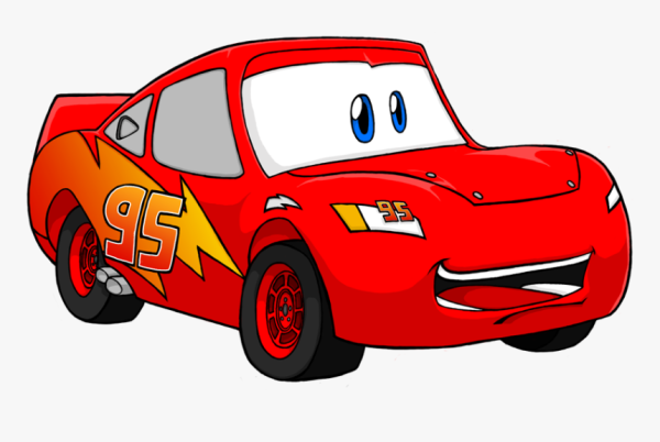 Мультяшный красный автомобиль