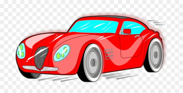 Мультяшный красный автомобиль