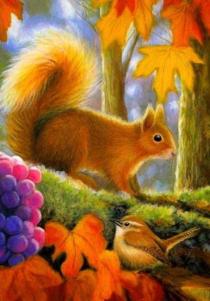 Краски осени животные