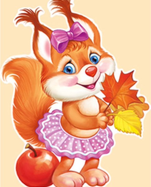 Зайчик с осенними листочками