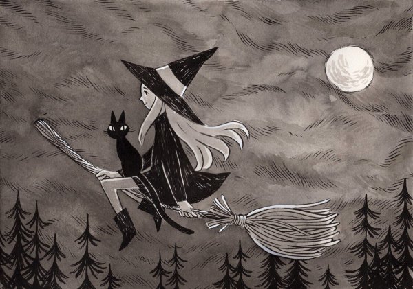 Ведьма рисунок