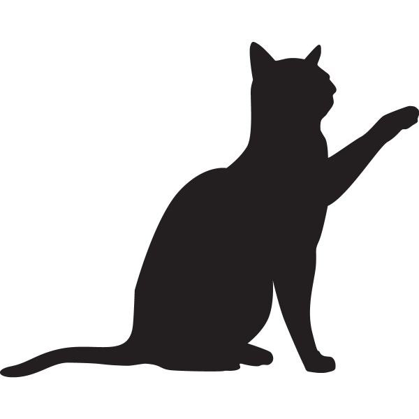 Силуэт кота на прозрачном фоне