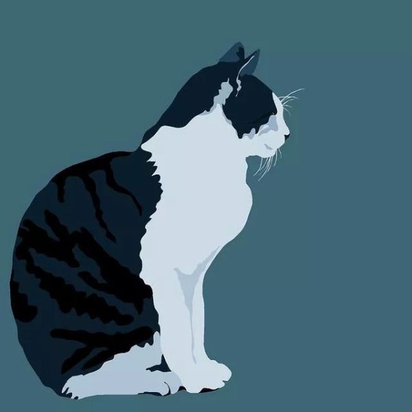 Кот в профиль арт