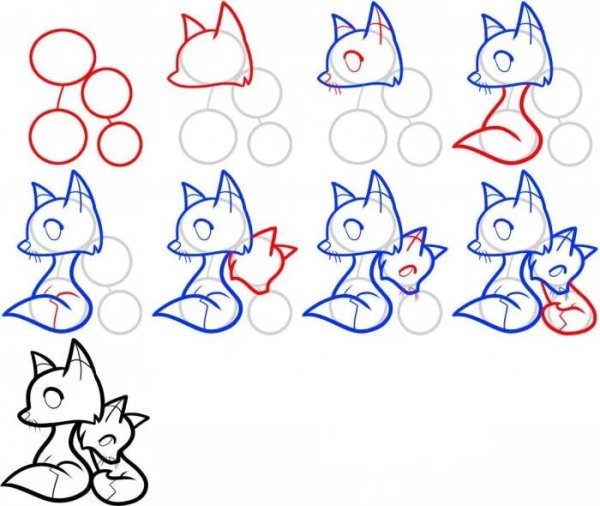 Схемы рисования животных для детей