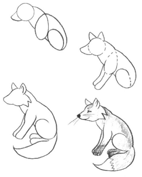 Лисичка поэтапное рисование для детей